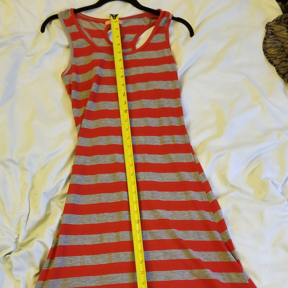 NWOT Prestige Hi-Low Tank Dress Red Gray